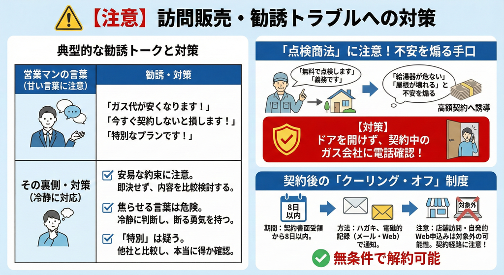 【注意】訪問販売・勧誘トラブルへの対策