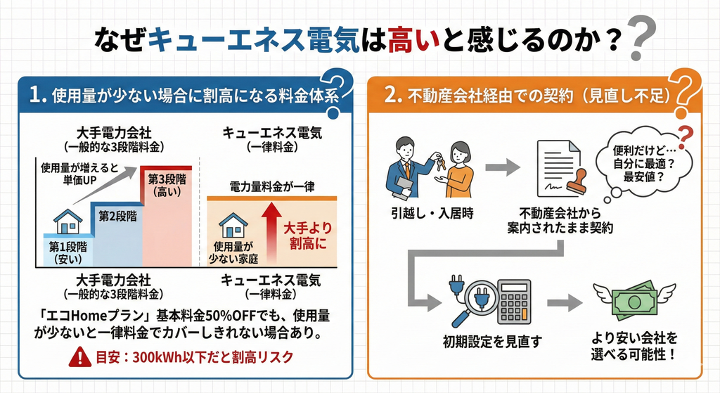 なぜキューエネス電気は高いのか?