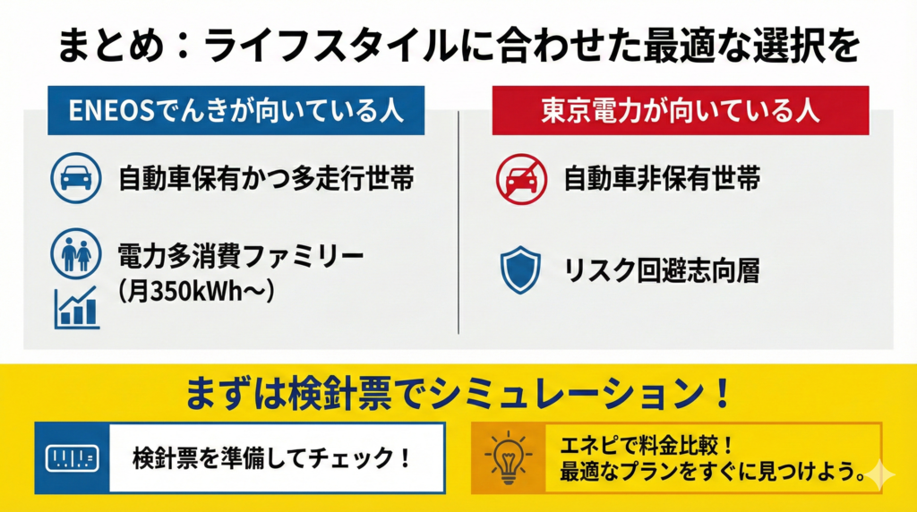 まとめ:ライフスタイルに合わせた最適な選択を