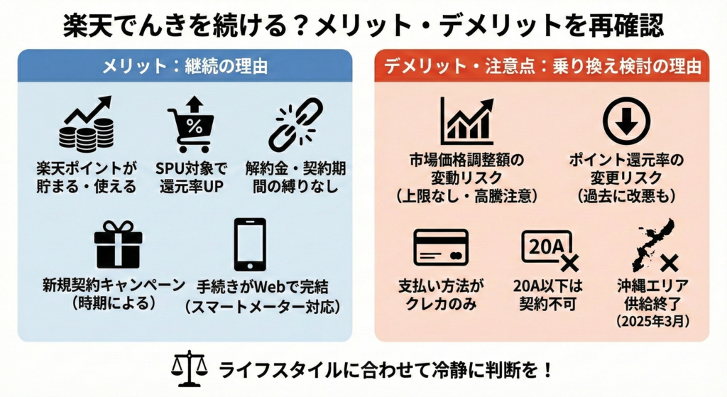 楽天でんきを続ける？メリット・デメリットを再確認