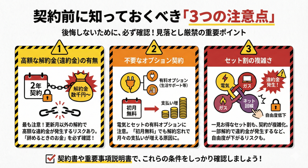 契約前に知っておくべき「3つの注意点」