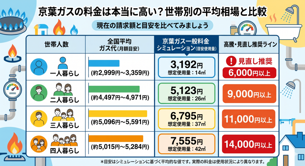 京葉ガスの料金は本当に高い？世帯別の平均相場と比較