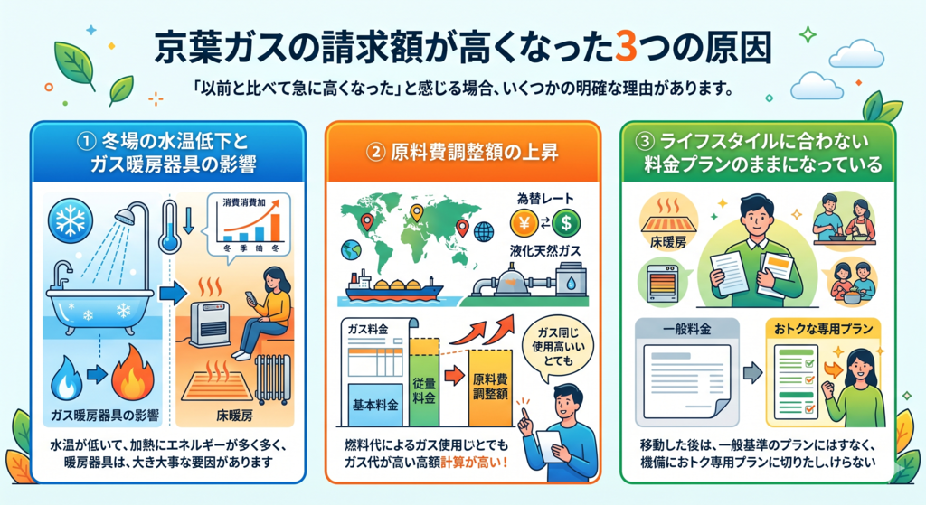 京葉ガスの請求額が高くなった3つの原因