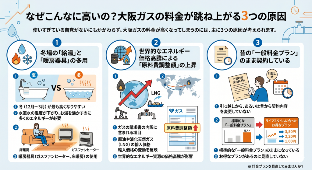 なぜこんなに高いの？大阪ガスの料金が跳ね上がる3つの原因