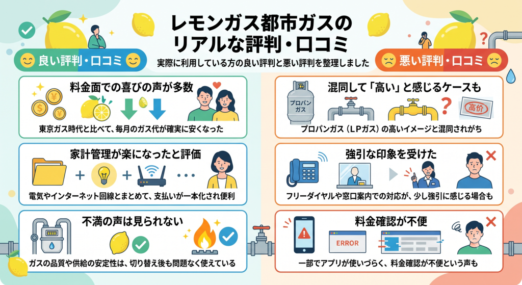 レモンガス都市ガスのリアルな評判・口コミ