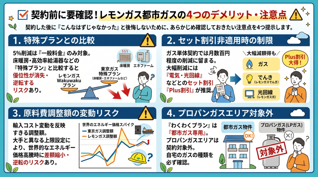 契約前に要確認!レモンガス都市ガスの4つのデメリット・注意点