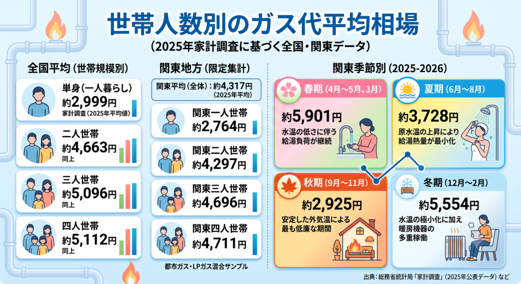 東京ガスのガス代平均相場