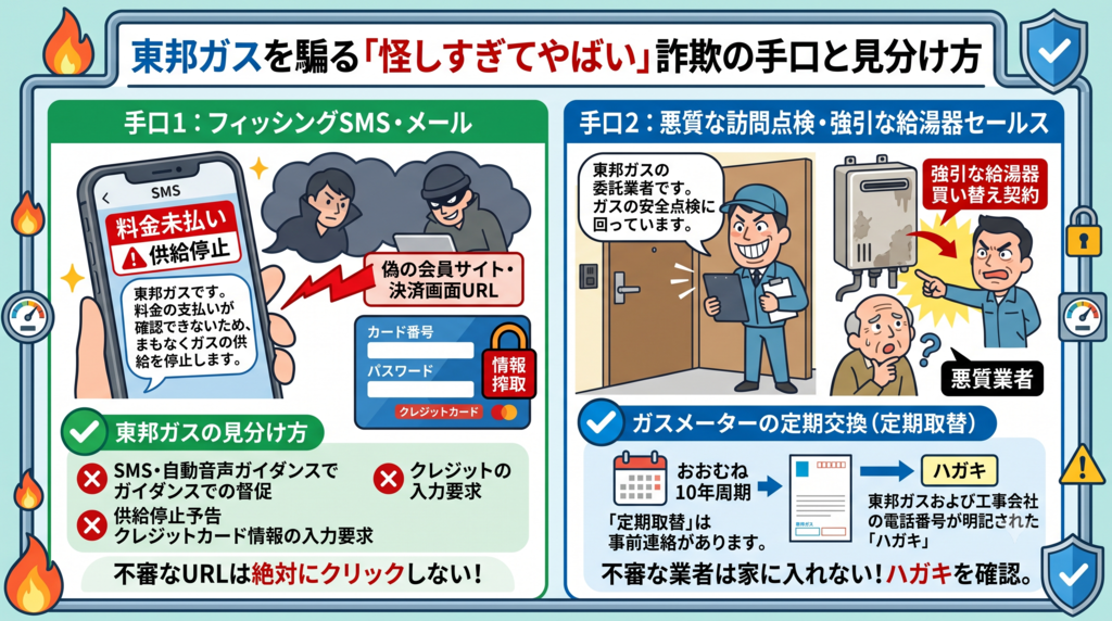 【防犯】東邦ガスを騙る「怪しすぎてやばい」詐欺の手口と見分け方