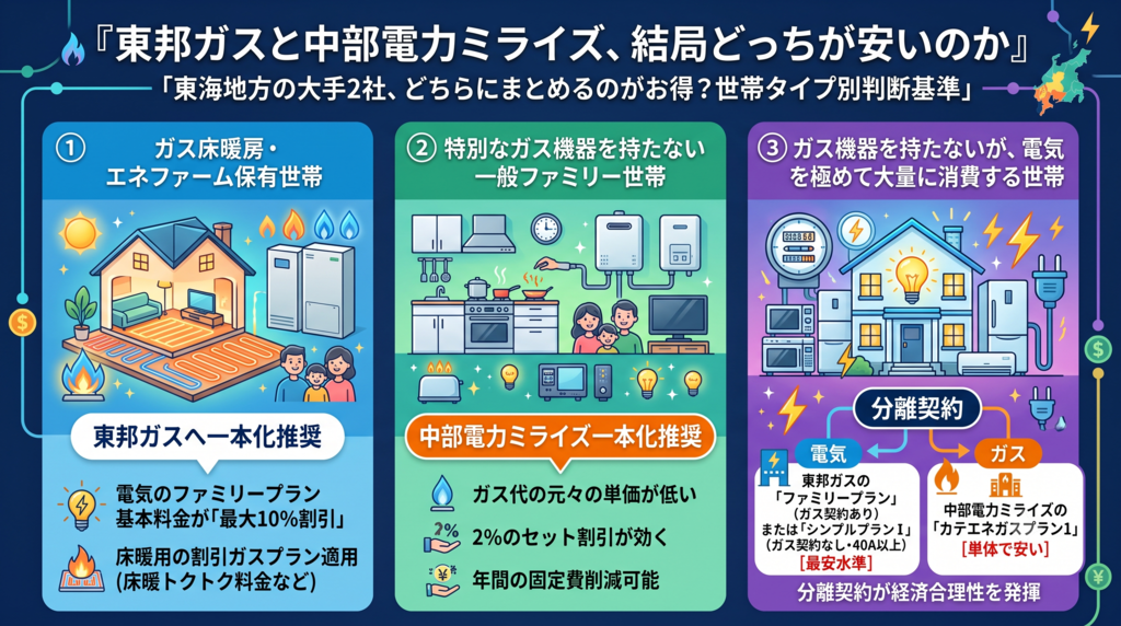 東邦ガスと中部電力ミライズ、結局どっちが安いのか問題を徹底比較