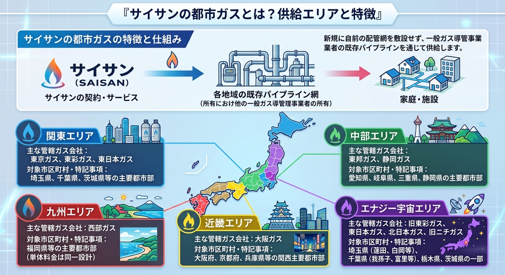 サイサンの都市ガスとは?供給エリアと特徴