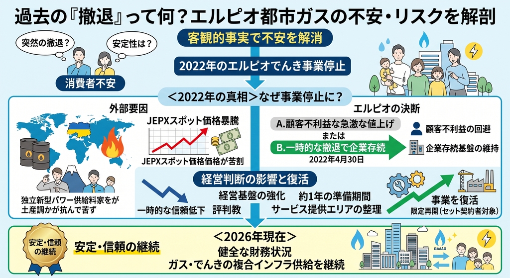 過去の「撤退」って何？エルピオ都市ガスの不安・リスク