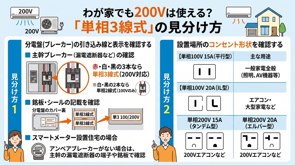 わが家でも200Vは使える？「単相3線式」の見分け方